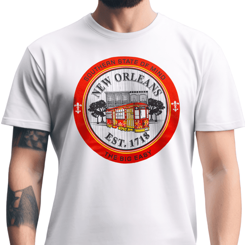 New Orleans Streetcar Est. 1718 T-Shirt Unisex - Mardi Gras Apparel - new orleans tshirt, Short Sleeve, - Tee - Shirt