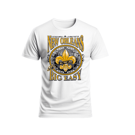 New Orleans The Big Easy Graphic T-Shirt Unisex - Mardi Gras Apparel - new orleans tshirt, Short Sleeve, - Tee - Shirt