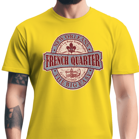 New Orleans The Big Easy T-Shirt Darsy Yellow - Mardi Gras Apparel - new orleans tshirt, Short Sleeve, - Tee - Shirt