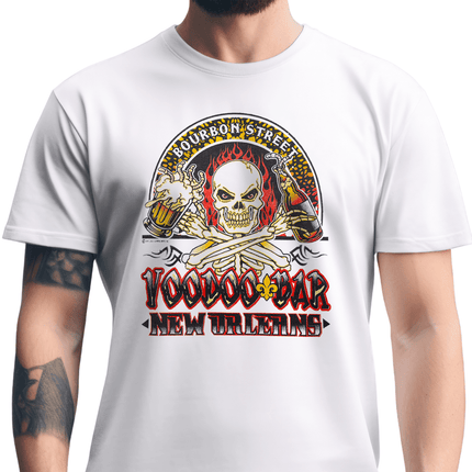 New Orleans Voodoo Bar Bourbon Street Graphic T-Shirt Unisex - Mardi Gras Apparel - new orleans tshirt, Short Sleeve, - Tee - Shirt
