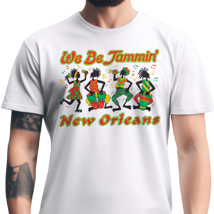 New Orleans We Be Jammin T-Shirt Unisex - Mardi Gras Apparel - new orleans tshirt, Short Sleeve, - Tee - Shirt