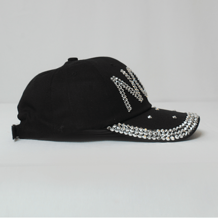 NOLA Black Rhinestone Baseball Hat - Mardi Gras Apparel - Accessories, Hats, Mardi Gras - Hats