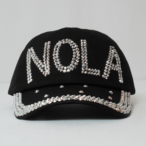 NOLA Black Rhinestone Baseball Hat - Mardi Gras Apparel - Accessories, Hats, Mardi Gras - Hats