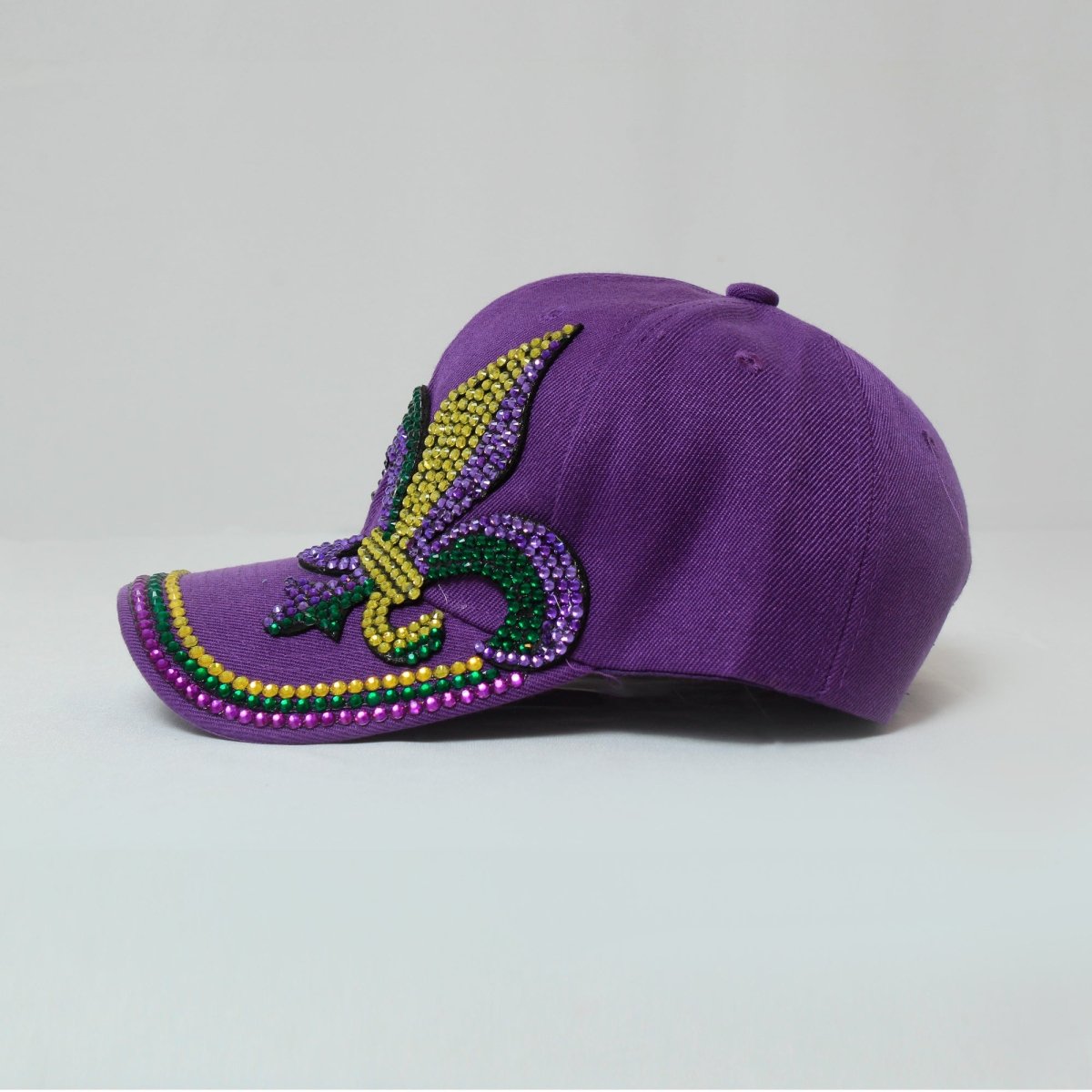 Purple Fleur De Lis Mardi Gras Rhinestone Hat - Mardi Gras Apparel - Accessories, Hats, Mardi Gras - Hats