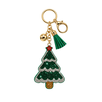 Rhinestone Christmas Tree Keychain - Mardi Gras Apparel - Accessories, Christmas, Keychain - Keychain