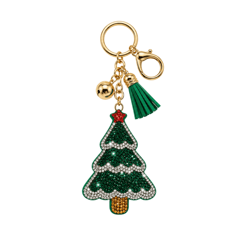 Rhinestone Christmas Tree Keychain - Mardi Gras Apparel - Accessories, Christmas, Keychain - Keychain