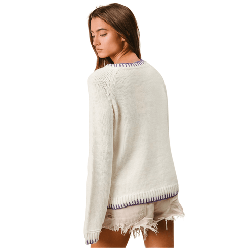 Stitch Detail Sequin Embroidery Mardi Gras Sweater - Mardi Gras Apparel - Adult, Bibi, Bibi Top Chart - Sweaters