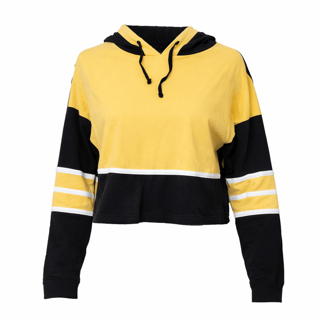 Women’s Black & Gold Crop Hoodie - Mardi Gras Apparel - apparel discount tier, Black & Gold, Ladies - Hoodie