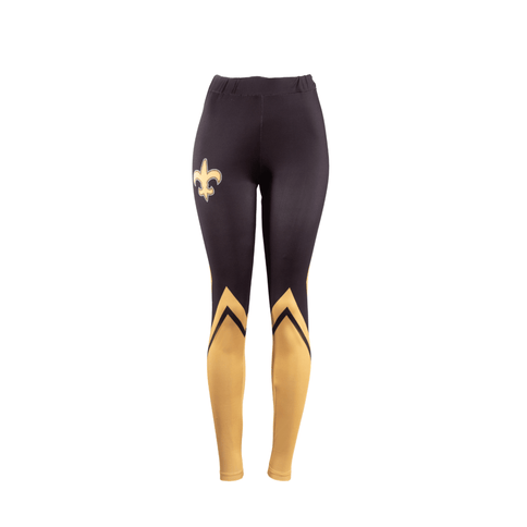Women’s Black & Gold Leggings - Mardi Gras Apparel - apparel discount tier, Black & Gold, Fat Savings 50% Off - Leggings