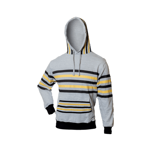 Youth Black & Gold Striped Hoodie - Mardi Gras Apparel - apparel discount tier, Black & Gold, Fat Savings 50% Off - Hoodie