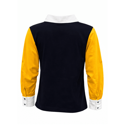 Youth Unisex Mardi Gras Long Sleeve Polo Shirt Purple, Green & Gold - Mardi Gras Apparel - 100% Cotton, Button Up, Children - Rugby Polo