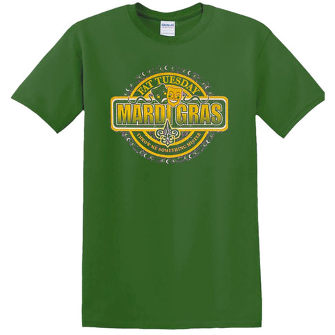 Adult Mardi Gras Fat Tuesday Green Tee - Shirt - Mardi Gras Apparel - Adult, Adult Unisex, Crew Neck - Tee - Shirt