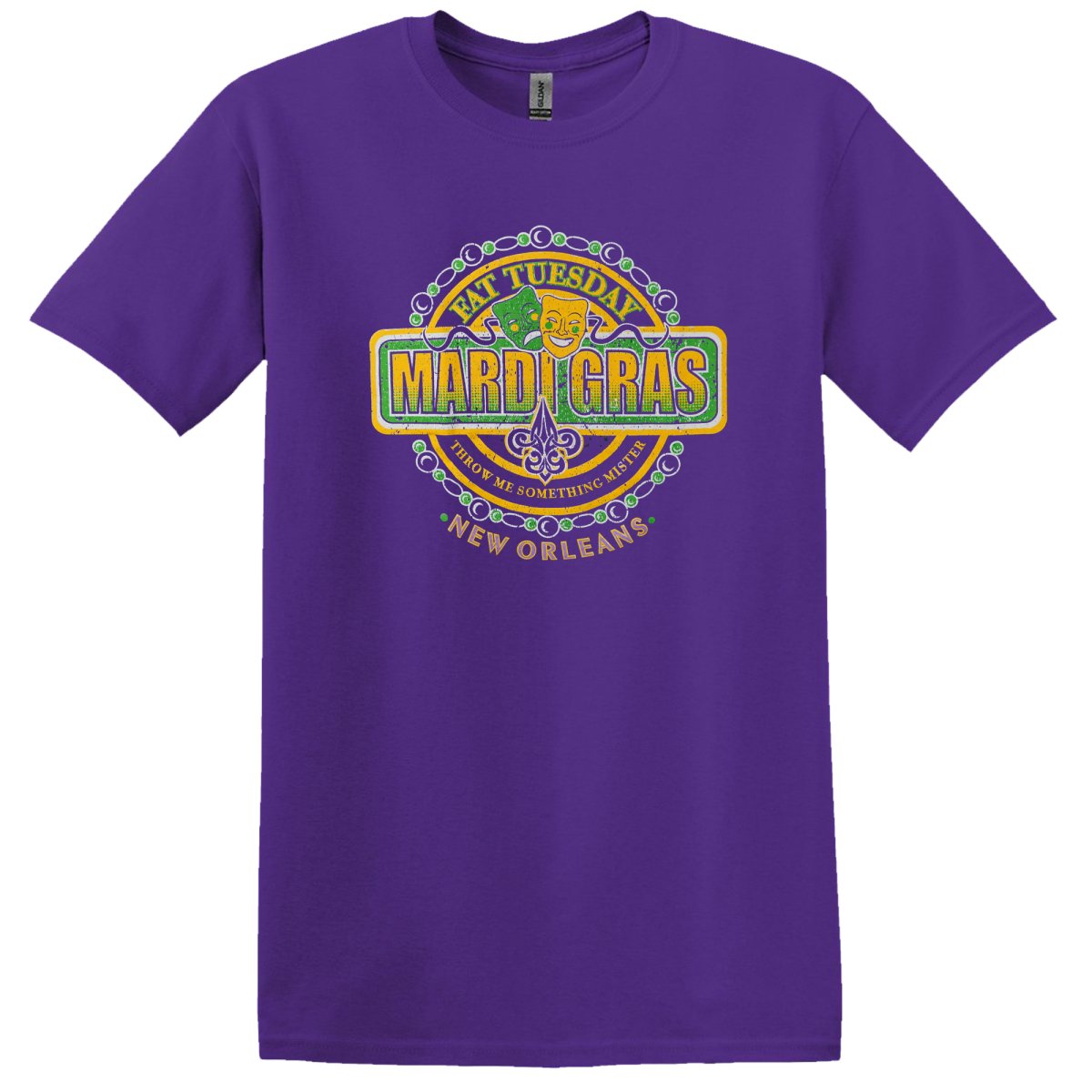Adult Unisex Mardi Gras Fat Tuesday Purple Tee-Shirt