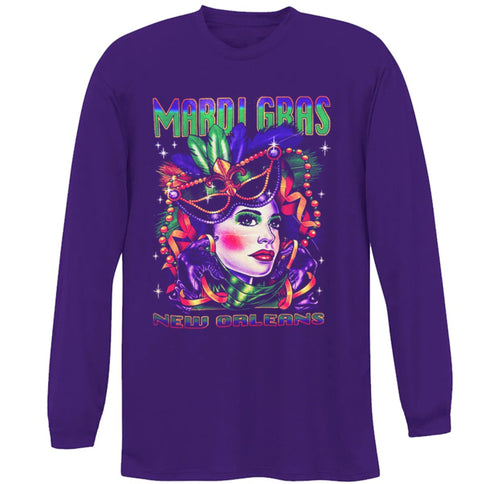 Adult Mardi Gras Masquerade New Orleans Jester Tee - shirt - Mardi Gras Apparel - Adult, Adult Unisex, Crew Neck - Tee - Shirt