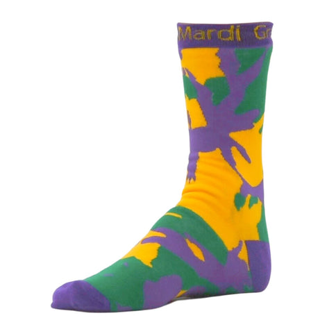 Adult Mardi Gras Socks Purple Green & Gold - Mardi Gras Apparel - Accessories, Adult, Mardi Gras - 