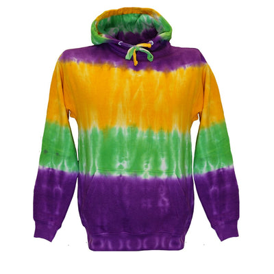 Adult Unisex Mardi Gras Tie Dye Hoodie Sweat Shirt #2 - Mardi Gras Apparel