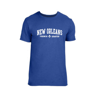 Classic Blue New Orleans French Quarter Souvenir T-Shirt - Mardi Gras Apparel