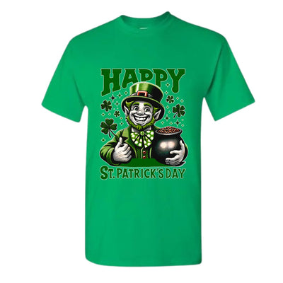Joyful Green St. Patrick's Day Leprechaun & Pot of Gold T-Shirt - Mardi Gras Apparel