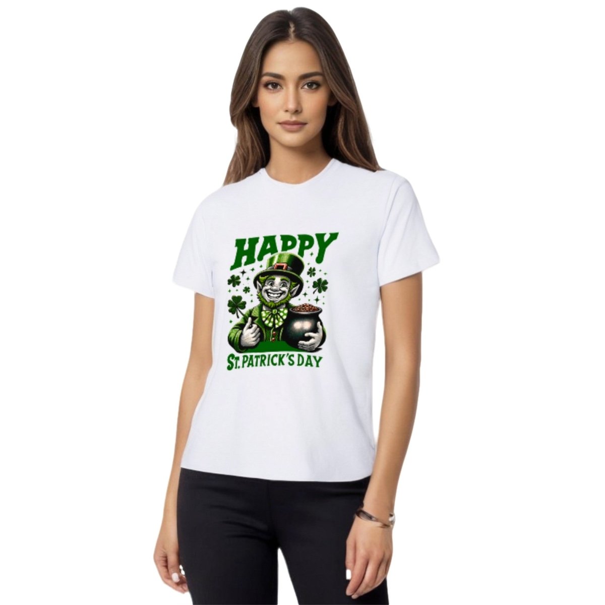 Joyful Leprechaun with Pot of Gold St. Patrick's Day T-Shirt - Mardi Gras Apparel