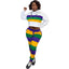 Ladies Mardi Gras Chic Crop Hoodie & Striped Jogger Set - Mardi Gras Apparel