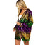 Ladies Mardi Gras Sequin Color Block Cardigan - Mardi Gras Apparel