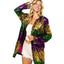Ladies Mardi Gras Sequin Color Block Cardigan - Mardi Gras Apparel