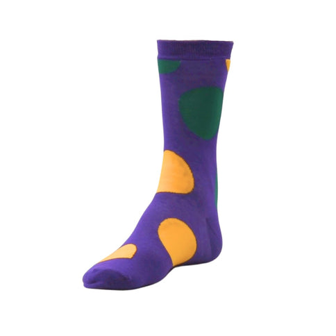 Mardi Gras Polka Dot Socks Purple - Mardi Gras Apparel - Accessories, Adult, Mardi Gras - 