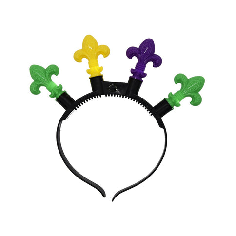 Mardi Gras Purple, Green and Gold Light up Bulb Headband - Mardi Gras Apparel - Accessories, Adult, Mardi Gras -