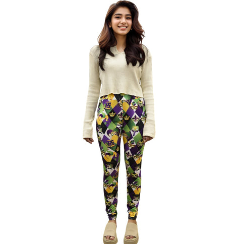 Mardi Gras Royal Carnival High - Waist Leggings - Mardi Gras Apparel - Adult, Ladies, Leggings -