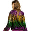 Mardi Gras Sequin Color Block Pullover - Mardi Gras Apparel