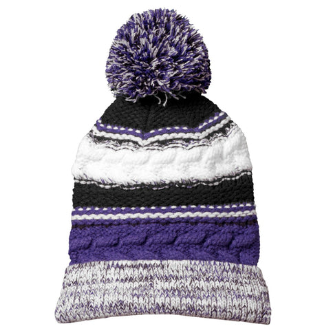 New Orleans Knitted Beanie with Pom Pom Top - Mardi Gras Apparel - Accessories, Adult, Black - 