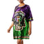 SEQUIN Dress Lettered With Yellow, Purple, & Green Trim - Mardi Gras Apparel